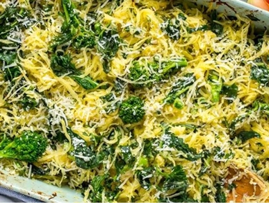 Brokolice zapečená se špagetovou dýní