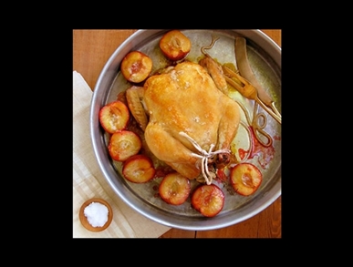 Pečené kuře se švestkami