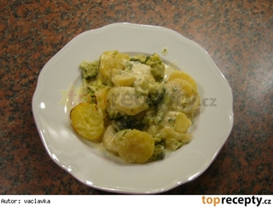 Zapečené brambory s brokolicí a nivou