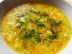 
	Jednoduchá a sytá polévka ze zeleniny a rýže.
