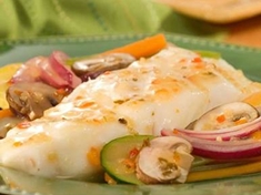 
	Pečené ryby s italskou salátovou zálivkou.
